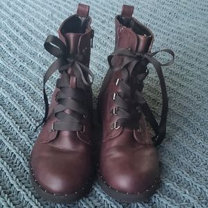 Maroon Combat Boots